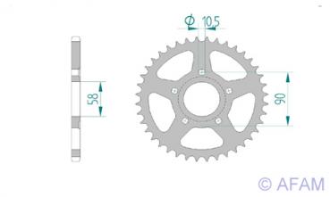 AFAM Kettensatz, HONDA NSR 125 R P, mit A520XLR2 Kette