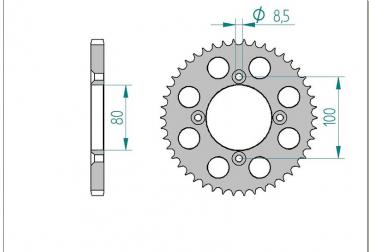 AFAM Kettensatz, HONDA CRF 125 FB Big Wheels E, mit A428MX-G Kette