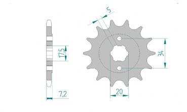 AFAM Kettensatz, HONDA CRF 150 F 3, mit A520MR2-G Kette