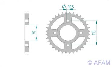 AFAM Kettensatz, HONDA CB 250 T, mit A530HS Kette