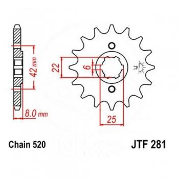 AFAM Kettensatz, HONDA XR 250 R B, mit A520XLR2 Kette