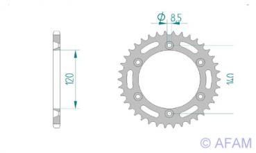 AFAM Kettensatz, HONDA XL 350 R E, mit A520XRR3-G Kette
