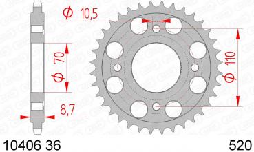 AFAM Kettensatz, HONDA CB 400 N B, mit A520XMR3 Kette