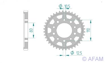 AFAM Kettensatz, HONDA CBX 550 F C, mit A530XMR3 Kette