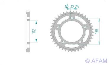 AFAM Kettensatz, HONDA CB 600 FA Hornet ABS Y, mit A525XMR3 Kette