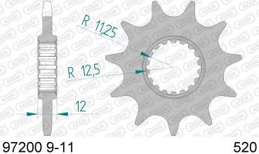 AFAM Kettensatz, HONDA NC 750 SA ABS E, mit A520XMR3 Kette