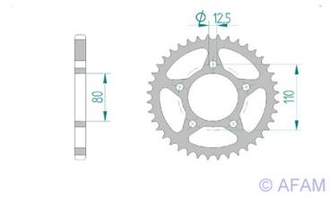 AFAM Kettensatz, HONDA CB 750 F2 Seven Fifty N, mit A525XMR3 Kette