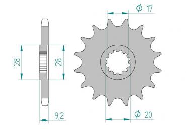 AFAM Kettensatz, HM-HONDA CRM 50 Derapage, mit A428MX-G Kette