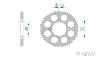 AFAM Kettensatz Alu, HONDA XR 70 R V, mit A420MX2-G-86 Kette