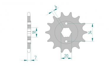 AFAM Kettensatz Alu, HONDA CR 125 R D, mit A520MR2-G Kette