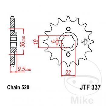 AFAM Kettensatz Alu, HONDA CR 250 R E, mit A520MR2-G Kette