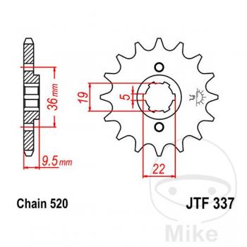AFAM Kettensatz Alu, HONDA CR 500 R E, mit A520MX4-G Kette