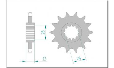 AFAM Kettensatz Alu, HONDA CBR 600 F V, mit A525XRR Kette