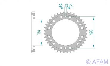AFAM Kettensatz Alu, HONDA CBR 954 RR Fireblade 2, mit A525XSR2-G Kette