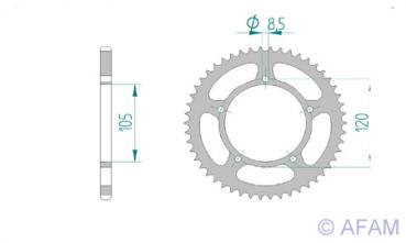AFAM Kettensatz, YAMAHA DT 50 R Supermotard, mit A420R1-G Kette