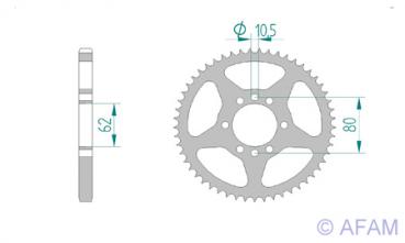 Preview: AFAM Kettensatz, YAMAHA DT 80 LC, mit A428R1-G Kette