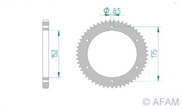 AFAM Kettensatz, YAMAHA DT 125 RE, mit A428XMR-G Kette