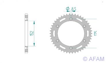 AFAM Kettensatz, YAMAHA YZ 125 J, mit A520MR2-G Kette