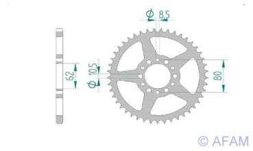AFAM Kettensatz, YAMAHA SR 250, mit A520MR2-G Kette