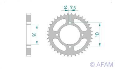 AFAM Kettensatz, YAMAHA XS 400 DOHC, mit A530XMR3 Kette