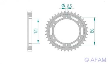 AFAM Kettensatz, YAMAHA RD 500 LC, mit A530XMR3 Kette