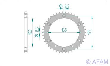 AFAM Kettensatz, YAMAHA TT 600 K, mit A520XRR3-G Kette