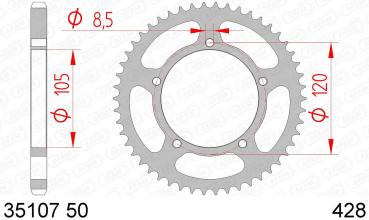 AFAM Kettensatz, MBK 50 X Limit Supermoto, mit A428R1-G Kette