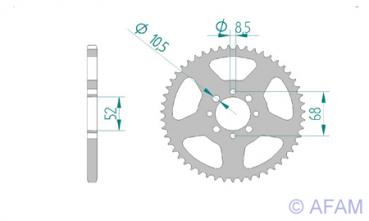 AFAM Kettensatz, SUZUKI GT 50, mit A420R1-G Kette