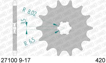 AFAM Kettensatz, SUZUKI LT 50 L, mit A420R1-G-78 Kette