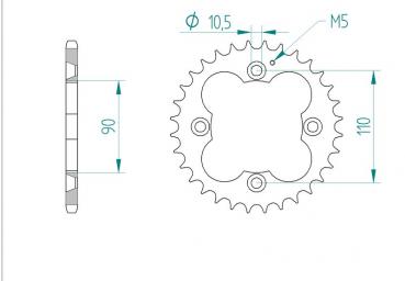 AFAM Kettensatz, ADLY 300 Thunderbike, mit A520XMR3-86 Kette