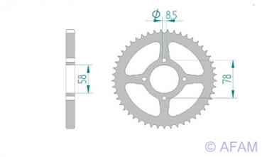 AFAM Kettensatz, SUZUKI GN 125 V, mit A428R1-G Kette