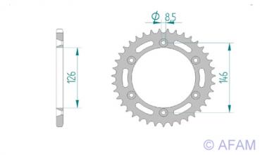AFAM Kettensatz, SUZUKI RM 125 N, mit A520MR2-G Kette