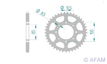 AFAM Kettensatz, SUZUKI GN 250 F, mit A520XLR2 Kette