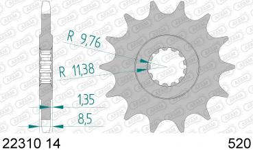 AFAM Kettensatz, SUZUKI GW 250 Inazuma L3, mit A520XLR2 Kette