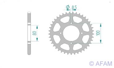 AFAM Kettensatz, SUZUKI RG 250 F F, mit A520XLR2 Kette