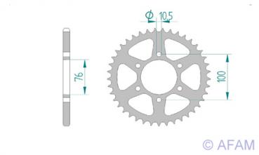 AFAM Kettensatz, SUZUKI GN 400 T, mit A520XLR2 Kette