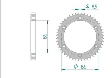 AFAM Kettensatz, AJP PR4 125 Enduro, mit A428R1-G Kette