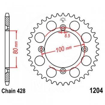 AFAM Kettensatz, AJP PR3 125 Supermoto Pro, mit A428R1-G Kette