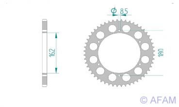 AFAM Kettensatz Alu, SUZUKI PE 250 N, mit A520MR2-G Kette
