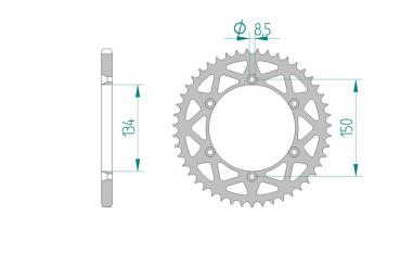 AFAM Kettensatz Alu, SUZUKI RM-Z 250 K4, mit A520MX4-G Kette