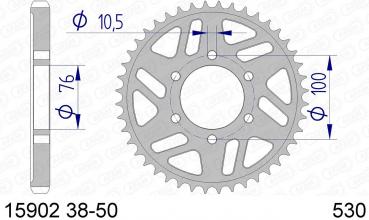 AFAM Kettensatz Alu, SUZUKI GSX-R 1100 W P, mit A530XSR2-G Kette