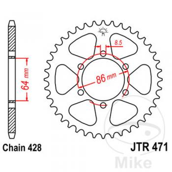 AFAM Kettensatz, KAWASAKI KE 125 A4, mit A428R1-G Kette