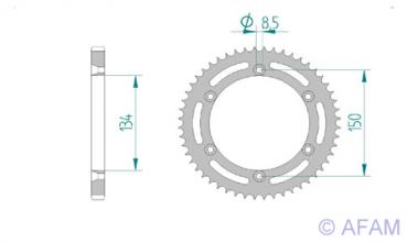 AFAM Kettensatz, KAWASAKI KDX 125 B1, mit A428R1-G Kette