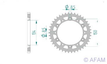 AFAM Kettensatz, KAWASAKI KX 125 K3, mit A520MR2-G Kette