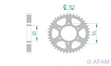AFAM Kettensatz, KAWASAKI ZR 400 Z400F A1, mit A530XMR3 Kette