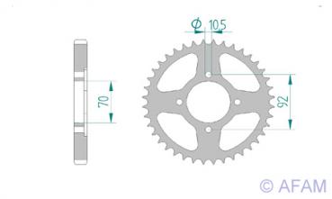 AFAM Kettensatz, KAWASAKI Z 500 B1, mit A530XMR3 Kette