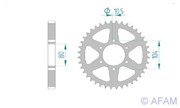 AFAM Kettensatz, KAWASAKI Z 750 KZ750 L3, mit A630MO-88 Kette