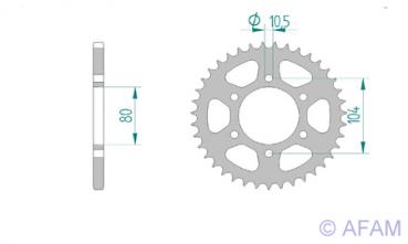 AFAM Kettensatz, KAWASAKI Z 750 ZR 750 ABS M7F, mit A520XSR-G Kette