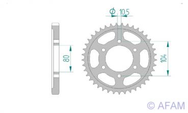 AFAM Kettensatz, KAWASAKI ZX 9 R ZX900 C1, mit A530XSR2-G Kette