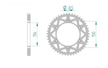 AFAM Kettensatz Alu, KAWASAKI KX 125 H1, mit A520MR2-G Kette